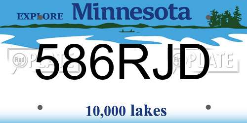 586RJD Minnesota License Plate