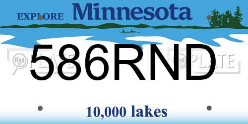 586RND Minnesota License Plate