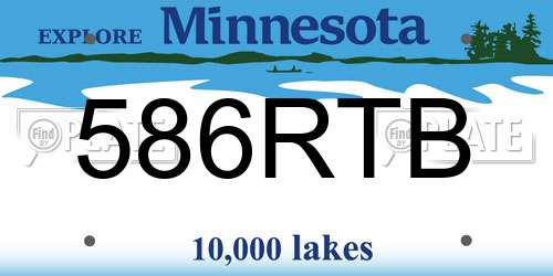 586RTB Minnesota License Plate