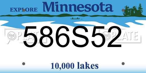 586S52 Minnesota License Plate