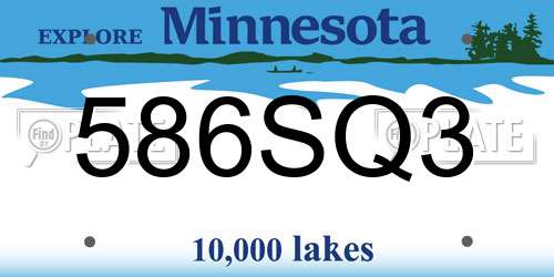 586SQ3 Minnesota License Plate