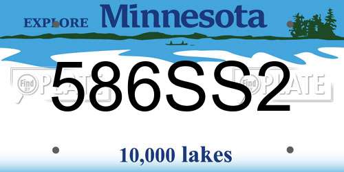 586SS2 Minnesota License Plate