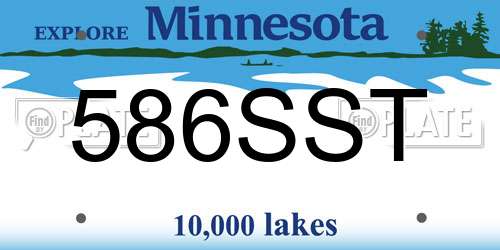 586SST Minnesota License Plate