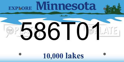 586T01 Minnesota License Plate