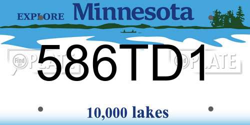 586TD1 Minnesota License Plate