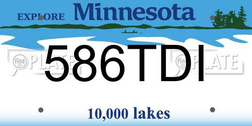 586TDI Minnesota License Plate