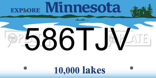 586TJV Minnesota License Plate