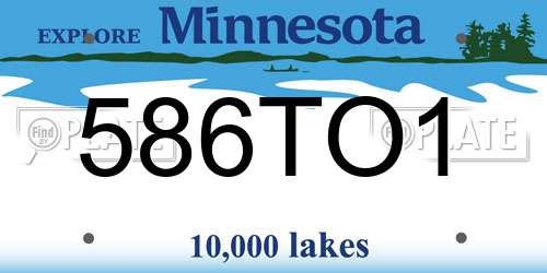 586TO1 Minnesota License Plate