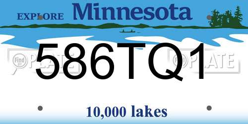 586TQ1 Minnesota License Plate