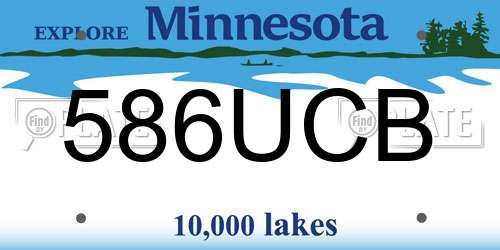586UCB Minnesota License Plate