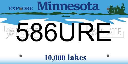 586URE Minnesota License Plate