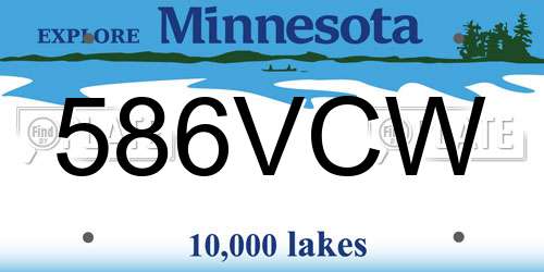 586VCW Minnesota License Plate