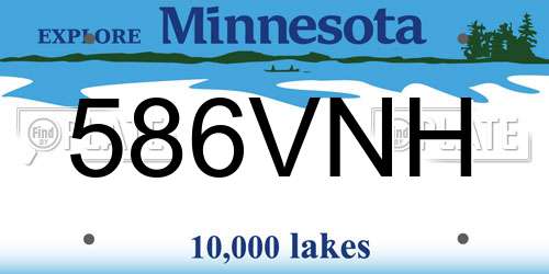 586VNH Minnesota License Plate
