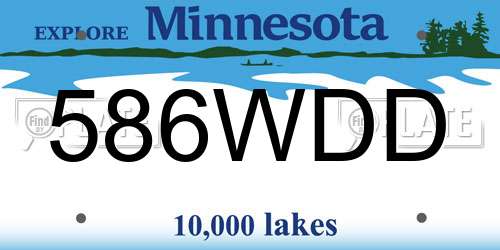 586WDD Minnesota License Plate