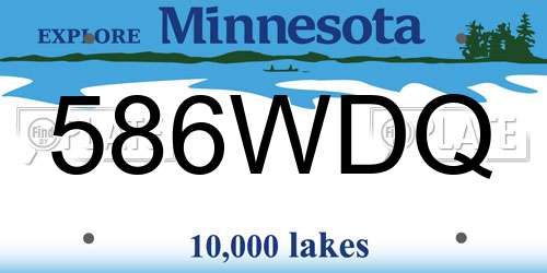 586WDQ Minnesota License Plate