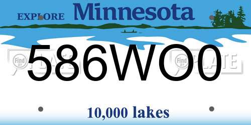 586WO0 Minnesota License Plate