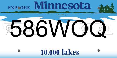 586WOQ Minnesota License Plate