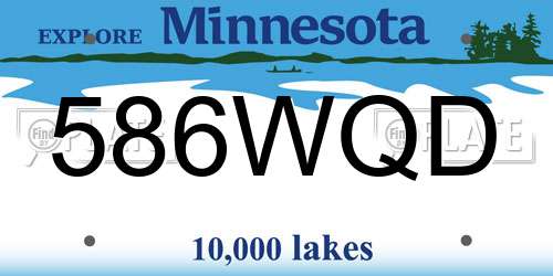 586WQD Minnesota License Plate