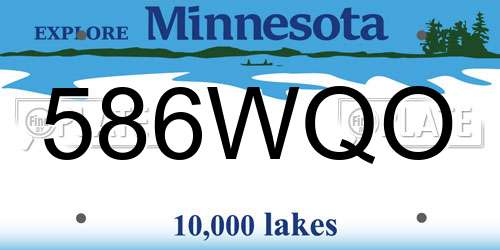586WQO Minnesota License Plate