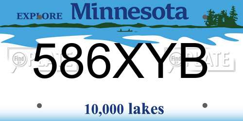 586XYB Minnesota License Plate