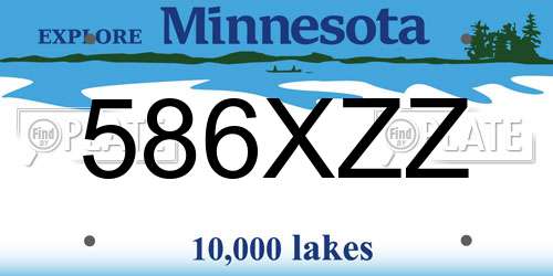 586XZZ Minnesota License Plate