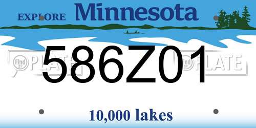 586Z01 Minnesota License Plate