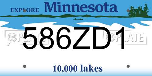 586ZD1 Minnesota License Plate