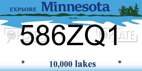 586ZQ1 Minnesota License Plate