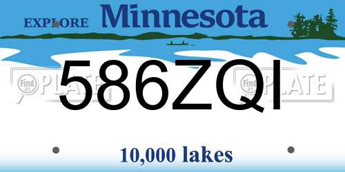 586ZQI Minnesota License Plate