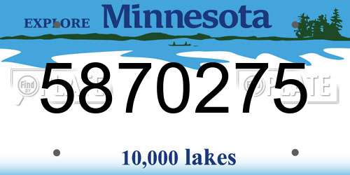 5870275 Minnesota License Plate