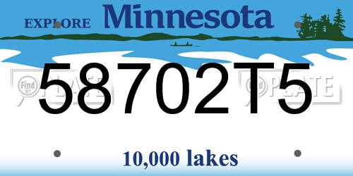 58702T5 Minnesota License Plate