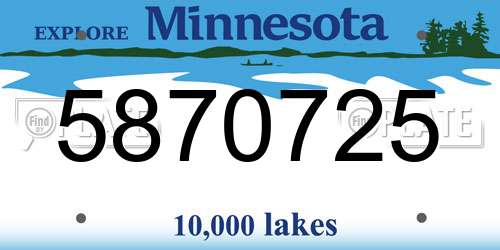 5870725 Minnesota License Plate