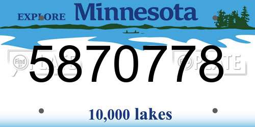 5870778 Minnesota License Plate