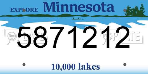 5871212 Minnesota License Plate