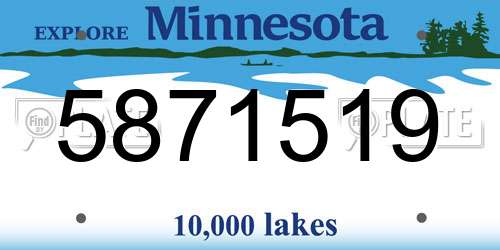 5871519 Minnesota License Plate