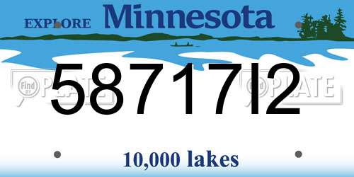 58717I2 Minnesota License Plate