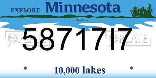 58717I7 Minnesota License Plate