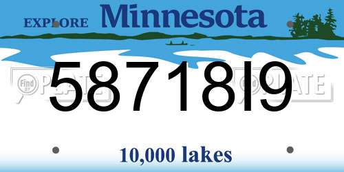 58718I9 Minnesota License Plate