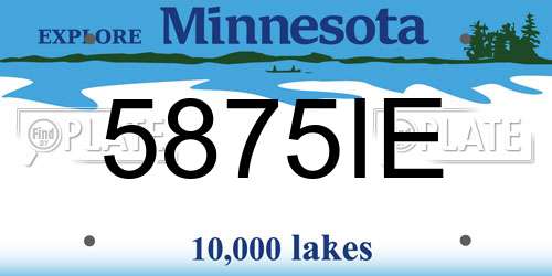 5875IE Minnesota License Plate
