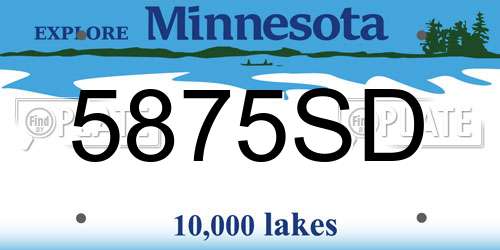 5875SD Minnesota License Plate