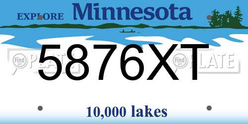 5876XT Minnesota License Plate