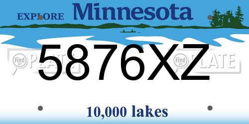 5876XZ Minnesota License Plate