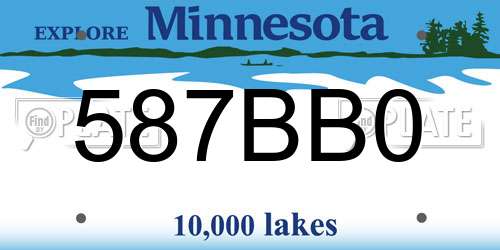 587BB0 Minnesota License Plate