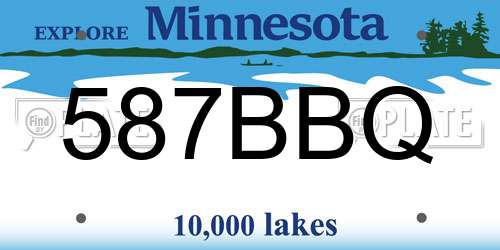587BBQ Minnesota License Plate