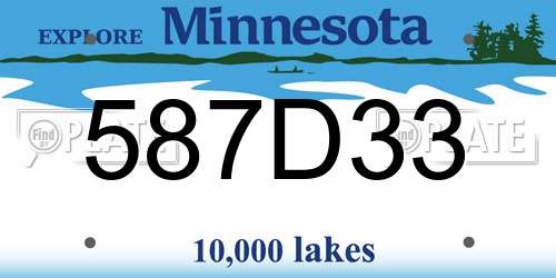 587D33 Minnesota License Plate
