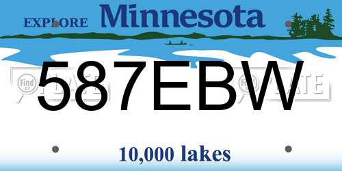 587EBW Minnesota License Plate