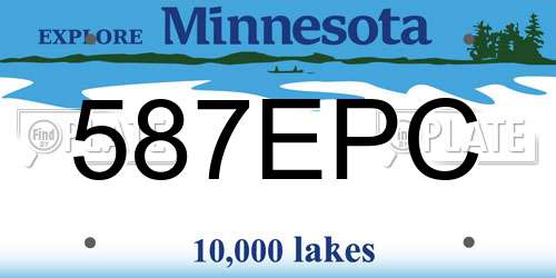 587EPC Minnesota License Plate