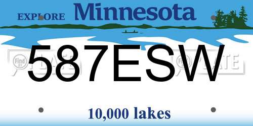 587ESW Minnesota License Plate