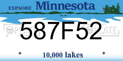 587F52 Minnesota License Plate