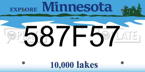 587F57 Minnesota License Plate